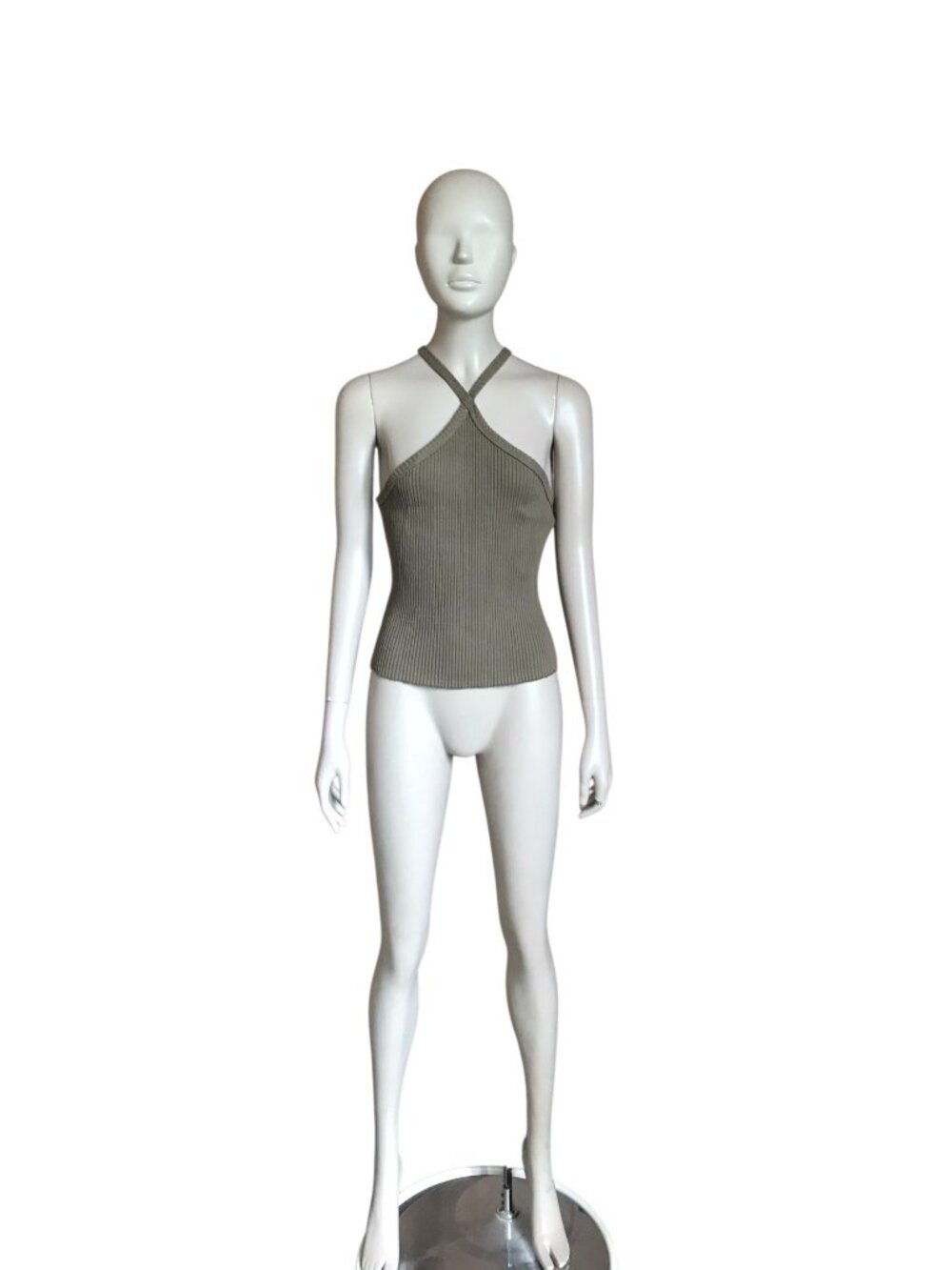 Anthropologie T. La Green Ribbed Tank Top